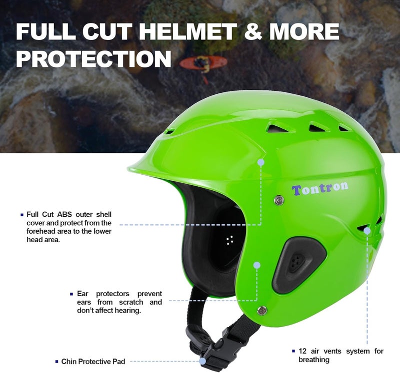 Tontron Sailonger Adult Full Cut Whitewater Kayaking Rafting Paddling Watersports Helmet - Image 2